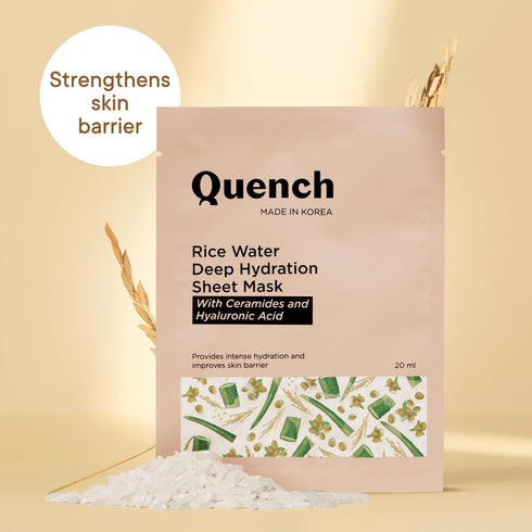Quench Rice Water Deep Hydration Sheet Mask with Ceramides & Hyaluronic acid