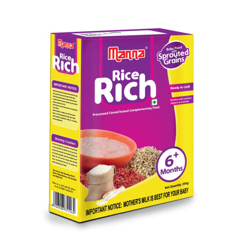 Manna Foods Baby Cereal Sprouted Ragi and Rice 6 months + 200g