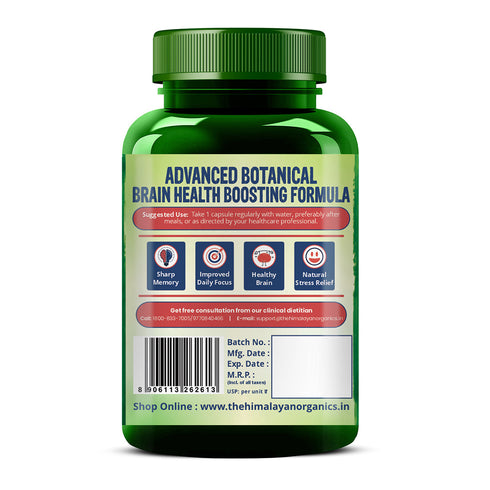 Himalayan Organics Plant-Based Brain Booster Supplement Capsules