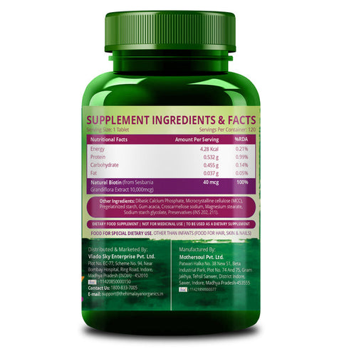 Himalayan Organics Biotin 10000mcg Tablet