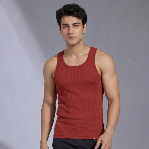 XYXX Nova Round Neck Racer Back Vest Rio Red