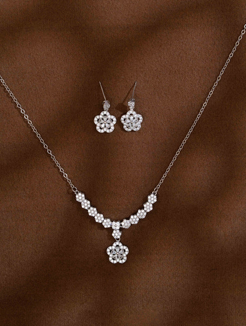 Zeraki Jewels Ritika Silver Necklace Set
