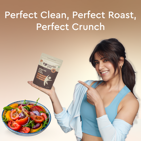 Nourish You Roasted flax seeds | Omega-3 Rich | Fiber Packed