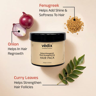 Vedix Root Strenghtening Hair Pack With Onion & Fenugreek