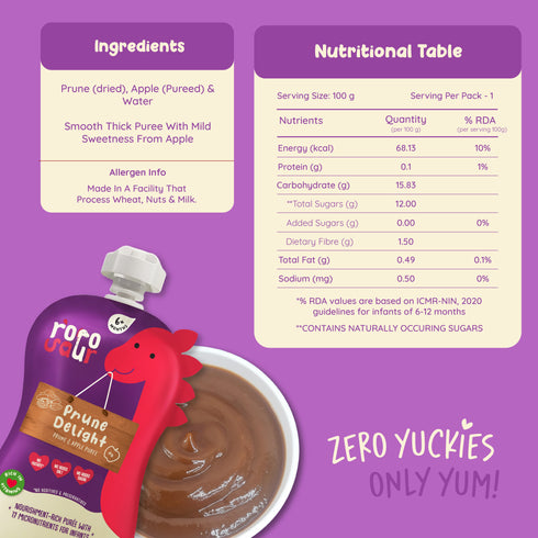 Rorosaur Prune Delight Baby Puree