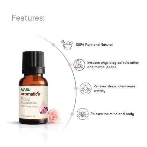 Vasuestore Vasu Aromatics Rose Essential Oil 100 Pure and Natural