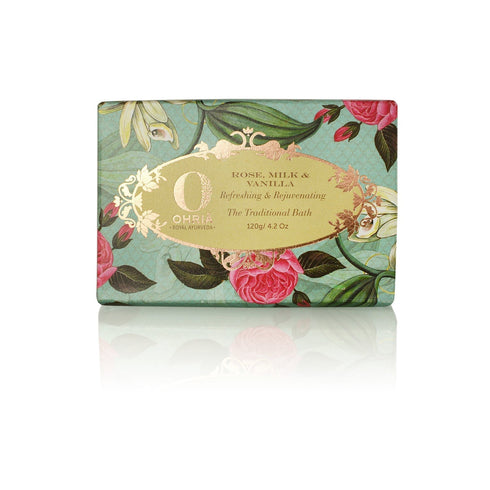 Ohria Ayurveda Rose Milk & Vanilla Bathing Bar