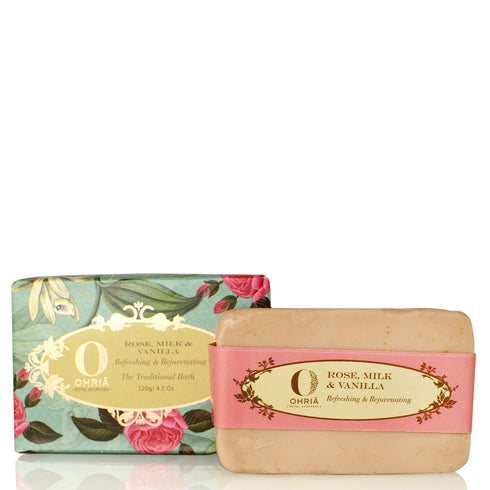 Ohria Ayurveda Rose Milk & Vanilla Bathing Bar