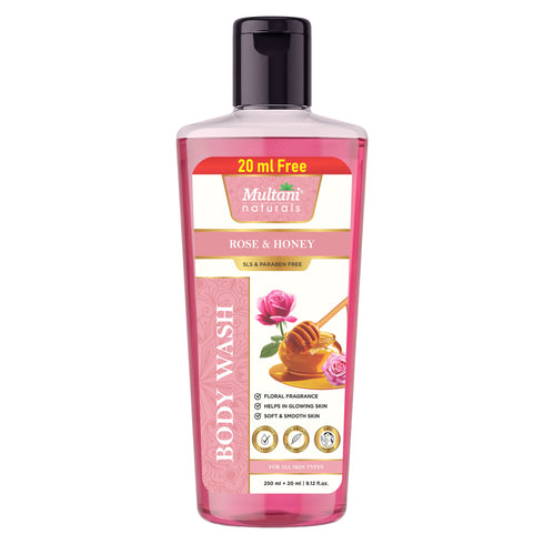 Multani Natural Rose & Honey Body Wash | Floral Fragrance