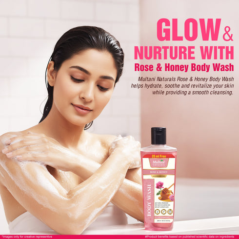 Multani Natural Rose & Honey Body Wash | Floral Fragrance