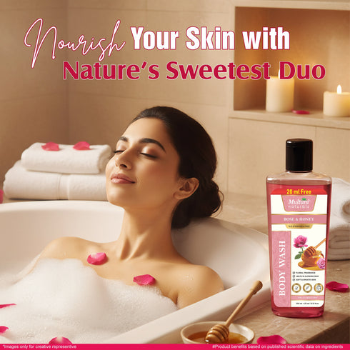 Multani Natural Rose & Honey Body Wash | Floral Fragrance