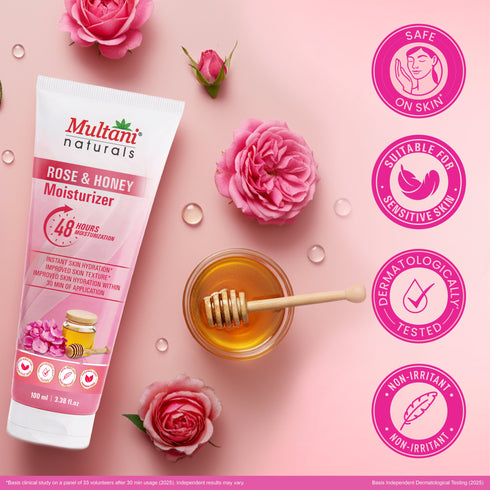 Multani Naturals Rose & Honey Moisturizer| Instant Skin Hydration