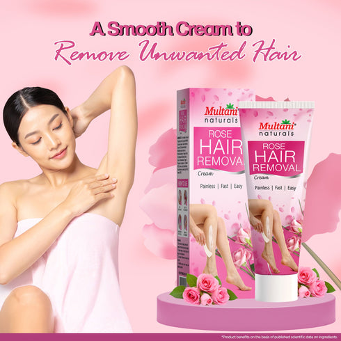 Multani Pharmaceuticals Limited Multani Naturals Rose Hair Removal Cream Painless & Easy Hair Removal Cream
