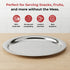 Vinod Stainless Steel Round Service Tray with Highest Grade Steel Mirror Finish Strong and Durable Dishwasher Safe Rust Free