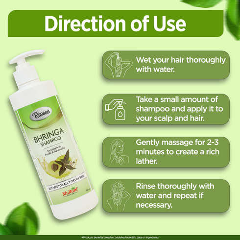 Multani Pharmaceuticals Limited Rovaan Bhringa Hair Shampoo for Hair Growth Cleans Hair & Scalp