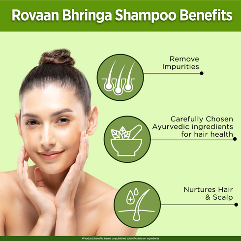 Multani Pharmaceuticals Limited Rovaan Bhringa Hair Shampoo for Hair Growth Cleans Hair & Scalp