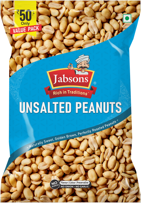 Jabsons Foods Unsalted Roasted Peanuts