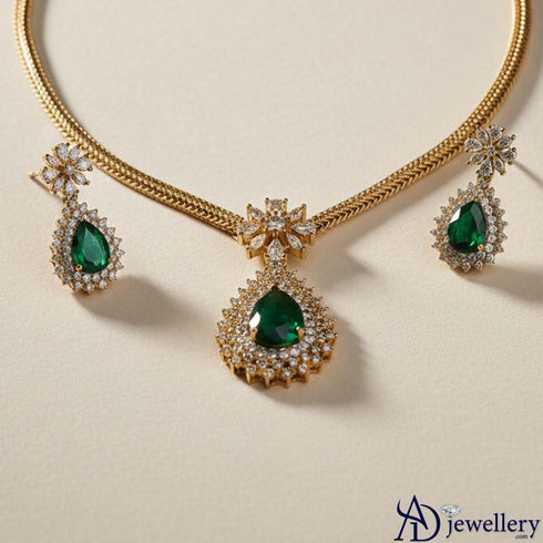 Imperial Evergreen Drop Necklace Set