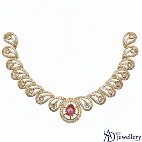 Ruby Petal Necklace Set