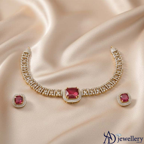 Ruby Red Necklace Set