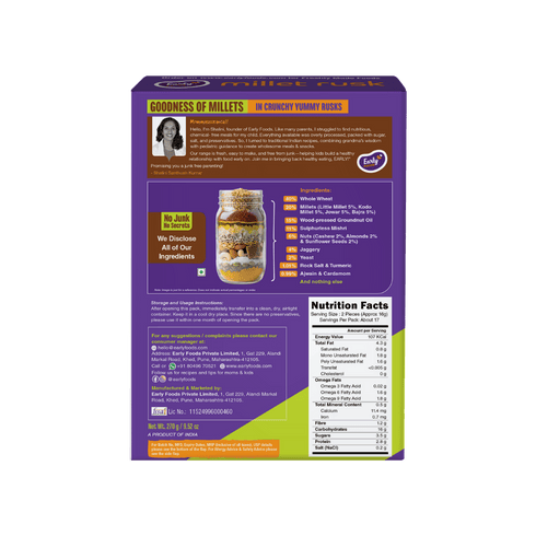Early Foods Multigrain Millet Rusk