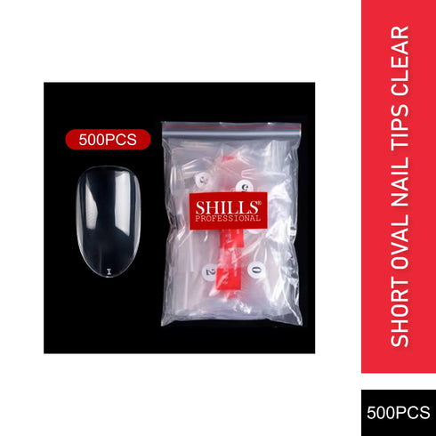Shills Professional PKT 500pcs Short Oval Nail Tips Clear