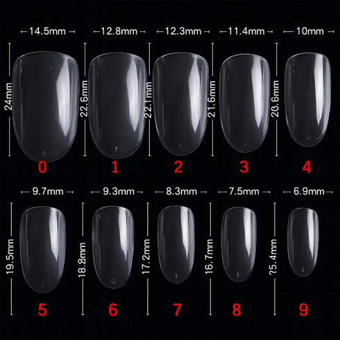 Shills Professional PKT 500pcs Short Oval Nail Tips Clear