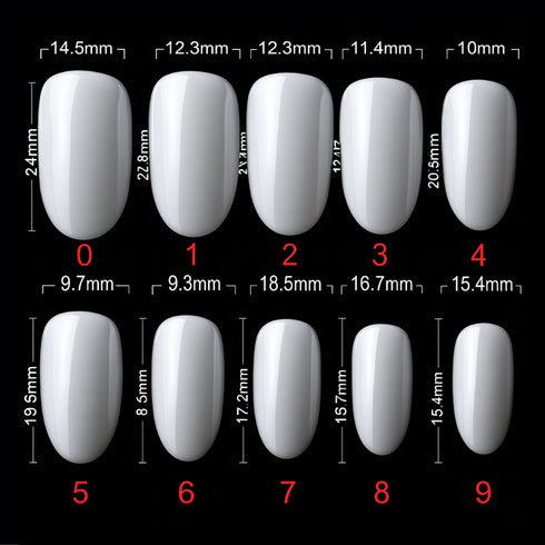 Shills Professional PKT 500pcs Short Oval Shape Nail Tips Natural
