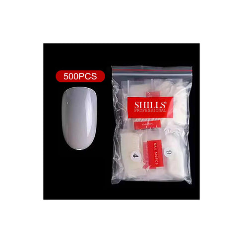 Shills Professional PKT 500pcs Short Oval Shape Nail Tips Natural