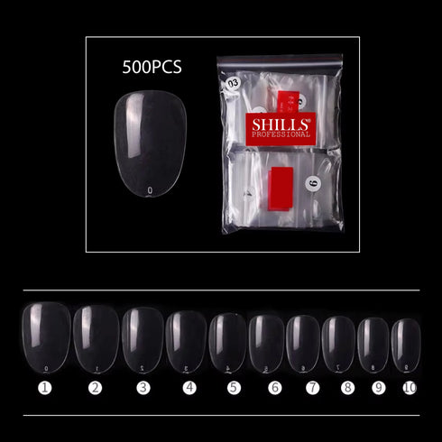 Shills Professional PKT 500pcs Short Round Shape Nail Tips Clear