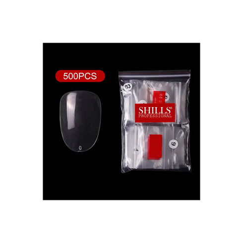 Shills Professional PKT 500pcs Short Round Shape Nail Tips Clear