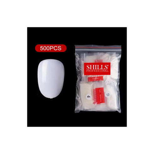 Shills Professional PKT 500pcs Short Round Shape Nail Tips Natural
