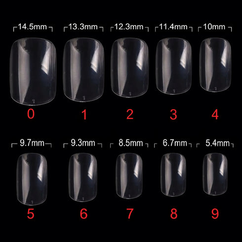 Shills Professional PKT 500pcs Short Full Cover Nail Tips Clear