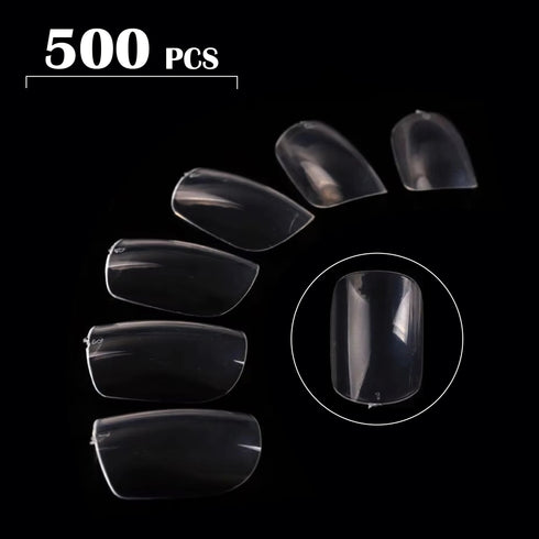 Shills Professional PKT 500pcs Short Full Cover Nail Tips Clear