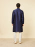 Manyavar Dark Blue Sequined Embroidered Bel Buti Patterned Kurta Set