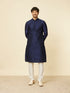 Manyavar Dark Blue Sequined Embroidered Bel Buti Patterned Kurta Set