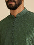 Manyavar Forest Green Sequinned Embroidered Bel Buti Patterned Kurta Set