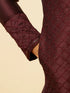 Manyavar Wine Red Lattice Patterned Patra Work Kurta Set
