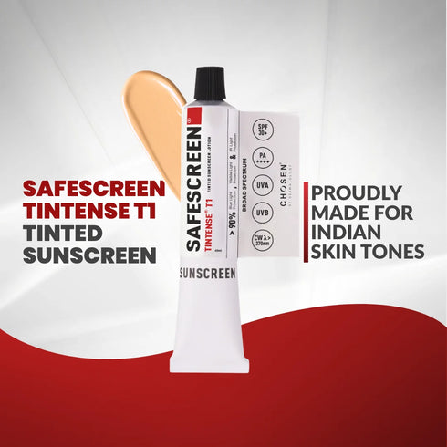 Chosen SAFESCREEN TINTENSE T1 Bisque Tinted Sunscreen Lotion PA SPF 30
