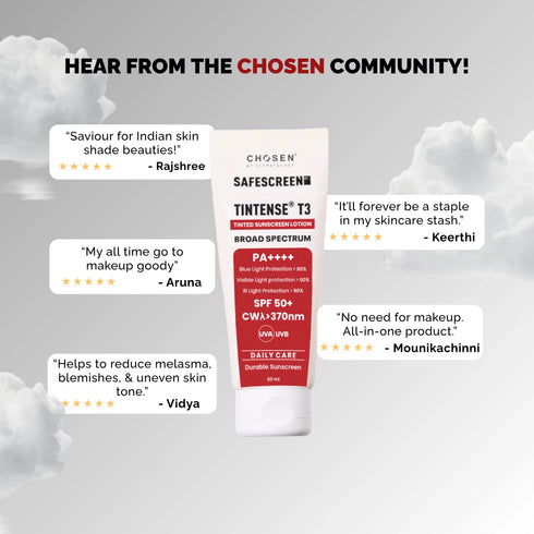 Chosen SAFESCREEN TINTENSE T3 Beige Tinted Sunscreen Lotion PA SPF 50