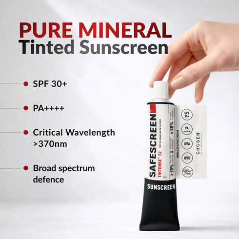 Chosen SAFESCREEN TINTENSE T2 Buff Tinted Sunscreen Lotion PA SPF 30