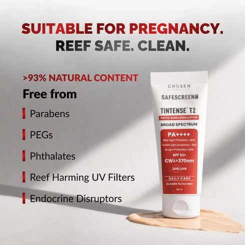 Chosen SAFESCREEN TINTENSE T2 Buff Tinted Sunscreen Lotion PA SPF 30