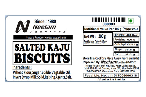 Neelam Foodland Salted Kaju Biscuits