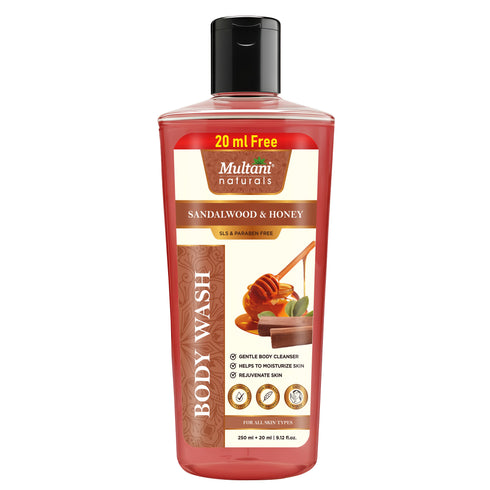 Multani Pharmaceuticals Limited Multani Naturals Sandalwood & Honey Body Wash Gentle Body Cleanser Helps To Moisturize Skin Rejuvenate Skin
