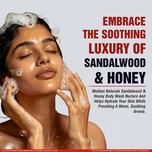 Multani Pharmaceuticals Limited Multani Naturals Sandalwood & Honey Body Wash Gentle Body Cleanser Helps To Moisturize Skin Rejuvenate Skin