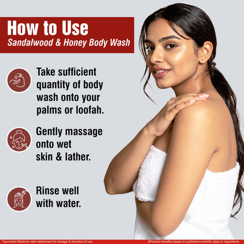 Multani Pharmaceuticals Limited Multani Naturals Sandalwood & Honey Body Wash Gentle Body Cleanser Helps To Moisturize Skin Rejuvenate Skin