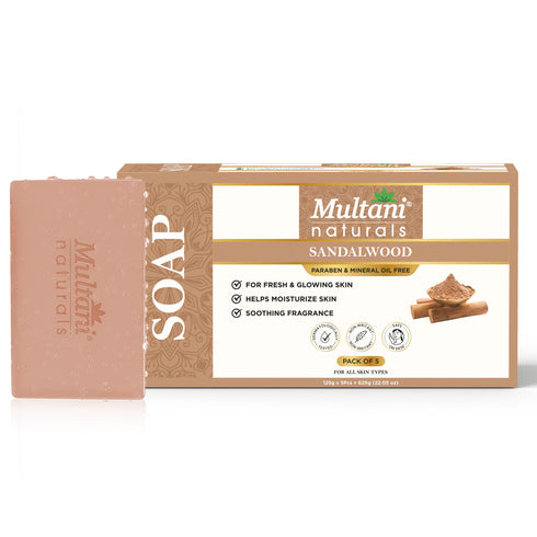 Multani Pharmaceuticals Limited Multani Naturals Sandalwood Soap I Ayurvedic Bath Soap for Men & Women I Handmade Herbal Soap Bar with Sandalwood Extract & Glycerin I Heals & Calms your Skin Reduces Fine Lines