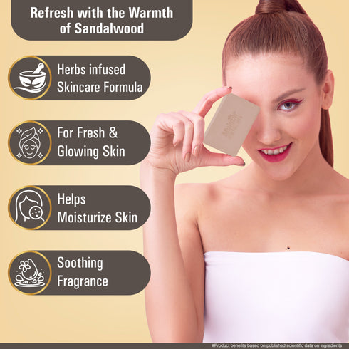 Multani Pharmaceuticals Limited Multani Naturals Sandalwood Soap I Ayurvedic Bath Soap for Men & Women I Handmade Herbal Soap Bar with Sandalwood Extract & Glycerin I Heals & Calms your Skin Reduces Fine Lines