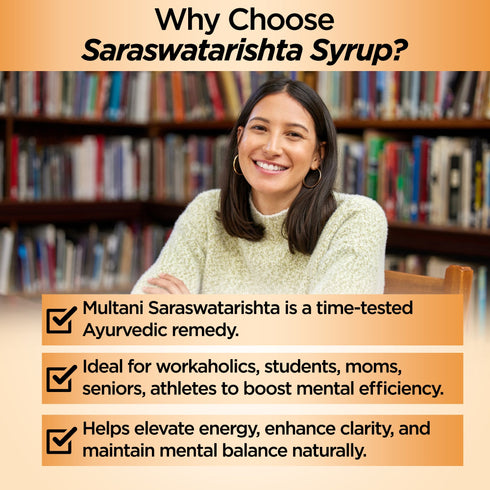 Multani Pharmaceuticals Limited Multani Ayurvedic Saraswatarishta Syrup Increase Concentration Power & Memory