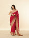 Mohey Berry Red Floral Buta Patterned Cutdana Embroidered Bridal Saree